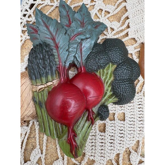 Set of 5 Vintage Home Interior 1997 Wall Decor Vegetables and Canning Jars - Picture 3 of 11